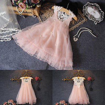 

New Flower Girls Party Lace Bridesmaid Dresses Baby Ball Gown Formal Dress Xmas