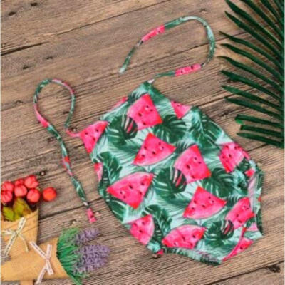 

Kids Baby Girls Floral Swimwear One-piece Halter Swimsuit Bathing Suit Beachwear