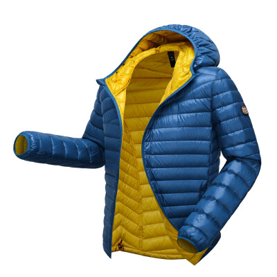 

Antarctic men fashion hood hit color warm down jacket Y1618 blue green