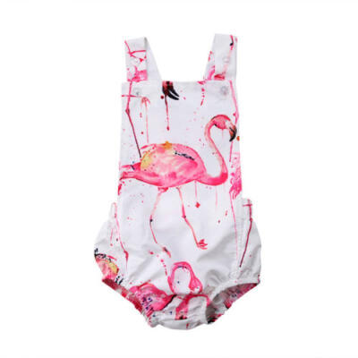 

Toddler Baby Kids Girls Cute Romper Flamingo Bodysuit Sunsuit Clothes Outfits