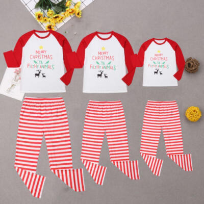 

Family Matching Christmas Pajamas Set Women Baby Kids Elf Sleepwear Nightwear