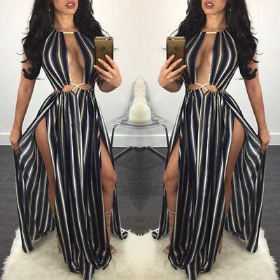 

Fashion Women Summer Sleeveless Evening Party Beach Long Maxi Sundress Dress