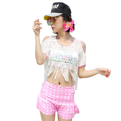 

QIHAI (QIHAI) 6409-2 new Korean version of the swimsuit brace small chest gather bikini four-piece sexy split swimsuit