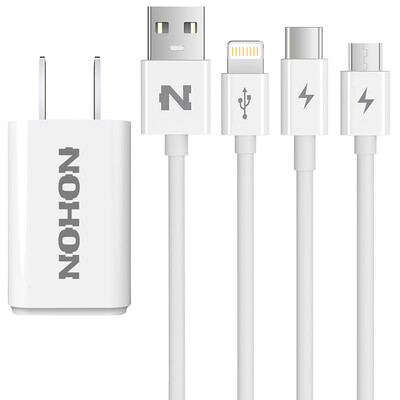 

Noxi 5V / 2.4A двухпортовый зарядное устройство + Apple / Andrews / TYPE-C три-в-одном телефонный кабель для передачи данных белый костюм для iphone6 ​​/ 5s / 7 музыки в виде 1/2 красного риса 3S