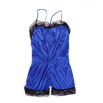 

Sexy Women Loose Lace Patchwork Spaghetti Strap Backless Short Jumpsuits