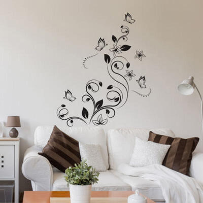 

UK Flower Rattan Vinyl Art Home Window Store Wall Stickers Decal Decor Removable