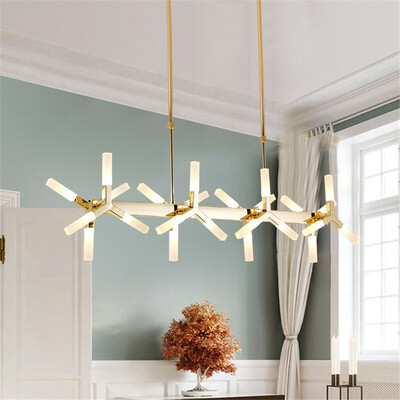 

Baycheer HL487675 Novelty LED Frosted Linear Chandelier 18 Light in White Light3346"