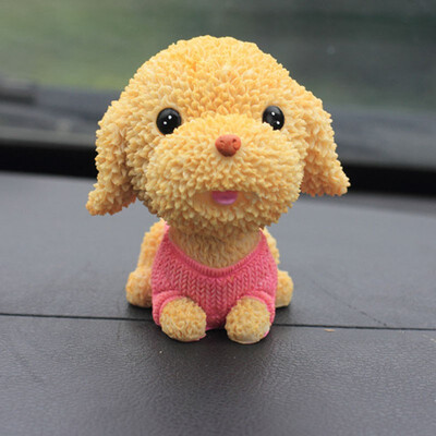 

Car seat Ornaments lovely cartoon Small Accessories Dolls Car Interior Display Decoration Amusing Simulation little Dog Figurine