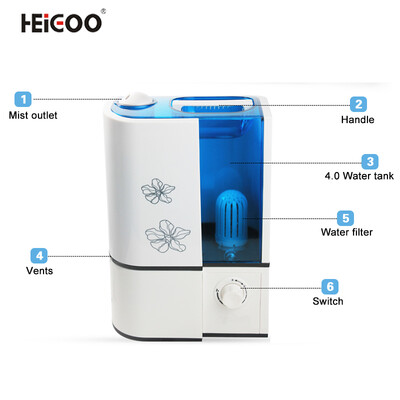 

HEIGOO увлажнитель воздуха 4.0L вода танк