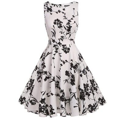

Vintage Floral Sleeveless Party Picnic Party Cocktail Dress