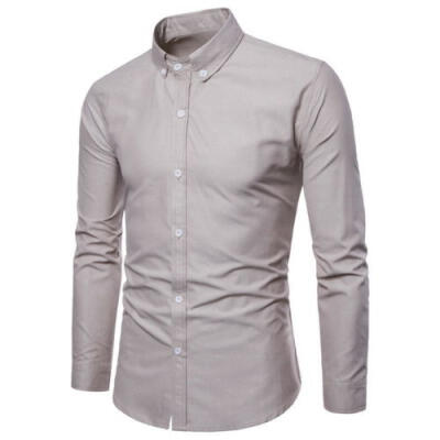 

Mens Slim Fit Business Shirt Long Sleeve Dress Shirts Casual Shirt Tops