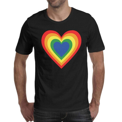

Clipart Rainbow Heart Mens Crew Neck T-Shirt