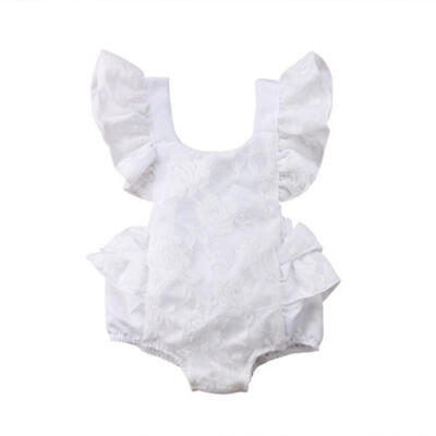 

Newborn Kids Baby Girls Lace Flower Romper Bodysuit Jumpsuit Outfits Clothes Set