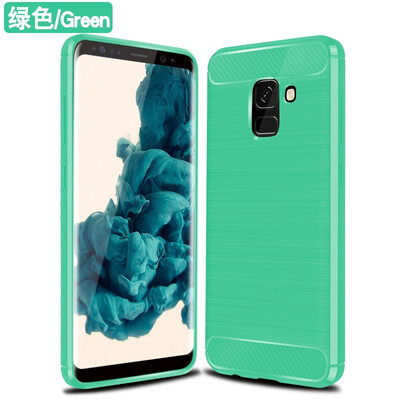 

Fivice Samsung Galaxy A8 2018 case Brushed carbon fiber silicone anti-fall soft shell phone case