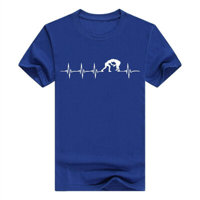 

Wrestling Heartbeat Tops Mens T-Shirts