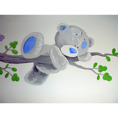 

UpperX 5D DIY Diamond Cross Stitch Painting Naughty Bear Climbing Tree Pattern Home Decor Wall Decoration Gift