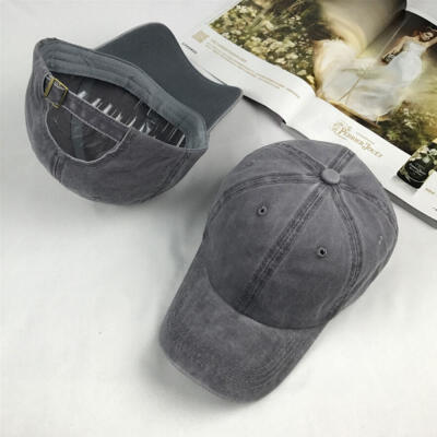 

Cotton Cap Baseball Caps Hat Adjustable Polo Style Washed Plain Solid Visor