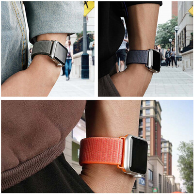 

Sports Nylon Hook And Loop Strap Watchband For Apple Watch 432