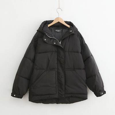 

Winter high-grade fabric long hooded big fur collar down jacket cotton clothing women 90234