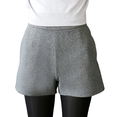 

Antarctic Nanjiren woolen shorts female high waist was thin casual pants A word wide leg shorts female gray  15564