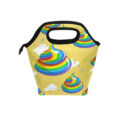 

Lunch Bag Tote Bag Rainbow Feces Travel Picnic Organizer Lunch Holder Handbags Lunch Bag Box for Office