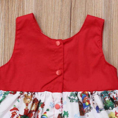 

Xmas Christmas Flower Girl Dress Princess Baby Party Dress Kid Pageant Dress NEW