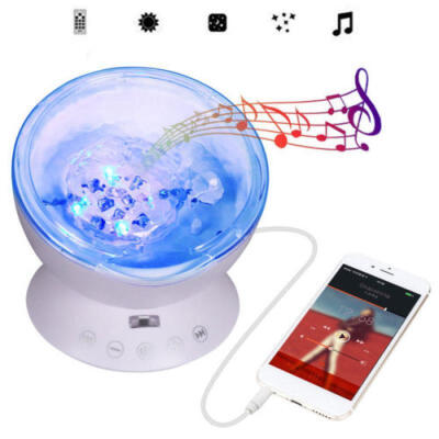 

Ocean Sea Daren Waves LED Night Light Projector Romantic Relaxing Lamp Speaker N