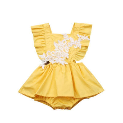 

Embroidered Lace Toddler Baby Girl Bodysuit Romper Jumpsuit Sunsuit Clothes NWT