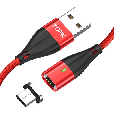

TOPK 1M LED Magnetic Cable Micro Usb Fast Charging Micro Usb Cable Magnet Charger Data Charge Wire for Samsung Xiaomi Huawei