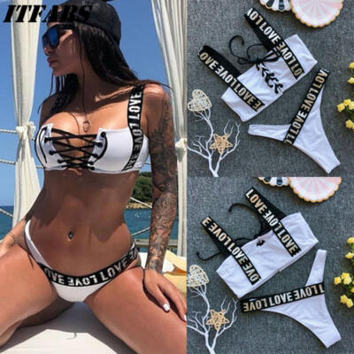 

Women Bandage Push-Up Padded Bra Top Bikini Set Swimsuit Bathing Suit Swimwear
