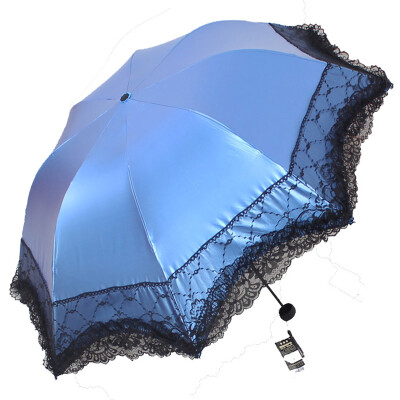 

【Jingdong Supermarket】 Paradise umbrella Ping Ting beauty black polyester color plastic three fold Mushroom Princess sunny umbrella umbrella bronze 33111E