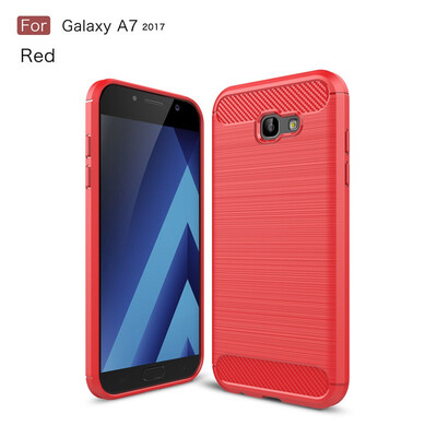 

Fivice Samsung Galaxy A7 2017A720 case Luxury brushed carbon fiber TPU soft shell