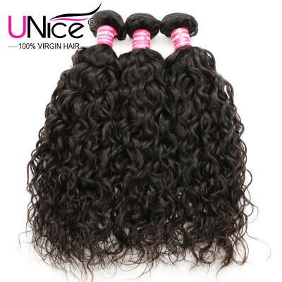 

UNice 8A Indian Human Hair Bundles Water Wave Raw Virgin 300g