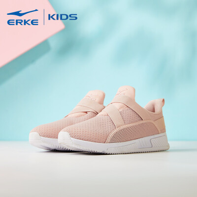 

Hongxing Erke ERKE girls shoes childrens sports shoes big children Velcro breathable running shoes casual shoes 64119120070 new bare powder 35 yards