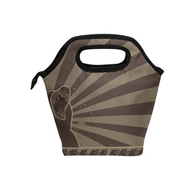 

Insulated Lunch Tote Bag Cute Bear Travel Picnic Lunch Handbags Portable Zipper Lunch Bag Box