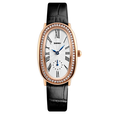 

SKMEI Fashion Casual Quartz Watch 3ATM Water-resistant Women Watches Genuine Leather Wristwatch Female Relogio Feminino