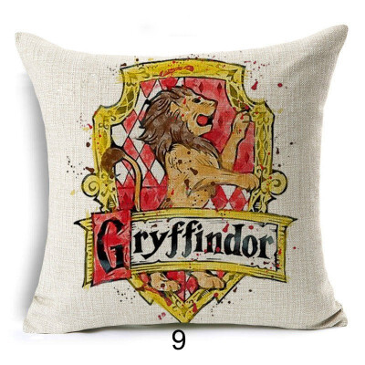 

Harry Potter Cushion Cover Cotton Linen Goblet of Fire The Deathly Hallows Home Decorative Pillow Cover for Sofa Cojines