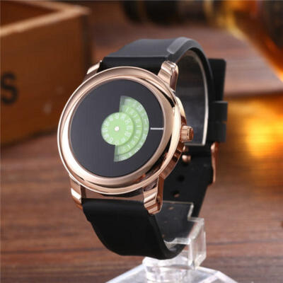 

BLACK Creative Sports Turntable Magic Couples Compass Silicone Watch