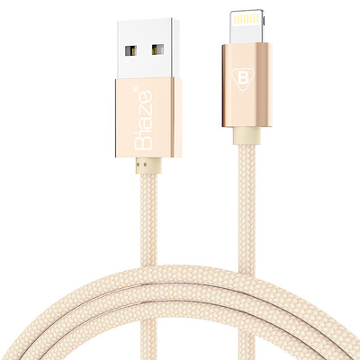 

BIAZE K2 Apple, 7/6 / 5s 1 Ми золотой телефон зарядное устройство провод поддержки Шнур питания iphone5 / 6s / 7 Plus / SE / воздух мини Ipad