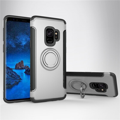 

Fivice Samsung Galaxy S9 case PC metal ring shell magnetic car bracket TPU phone case