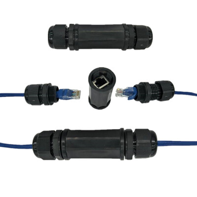 

CY_ UT - 012 Locking Waterproof CAT6 RJ45 Female To Female Lan Ethernet Network Extension Adapter Coupler