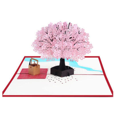 

3D Pop Up Handmade Flower Greeting Card Christmas Birthday New Year Invitation
