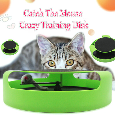 

Cat Interactive Motion Toy Catch The Mouse Crazy Training Disk Catch Moving Mouse Kitten Claw Care Scratching Mat Pad Toy