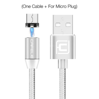 

Cafele New LED Magnetic USB Cable for iPhone Micro USB Cable USB C Magnet Charger Nylon Cabo for Samsung Xiaomi Huawei