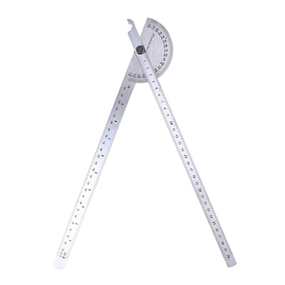 

Stainless Steel 180 Degree Protractor Angle Finder Rotary Woodworking Measuring Ruler Craftsman Tool