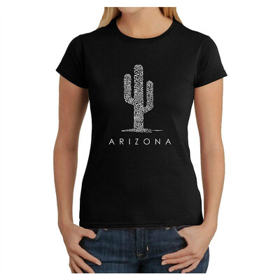 

Womens Word Art T-Shirt - Arizona Cities- LA Pop Art