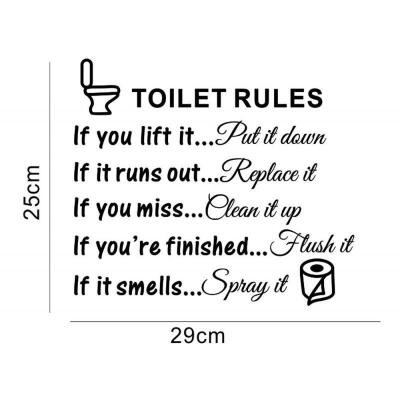 

New Removable Toilet Rules Quote Wall Sticker PVC Vinyl Mural Bathroom Decor DIY