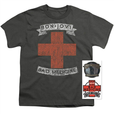 

Bon Jovi Bad Medicine New Jersey Album Band Youth T Shirt & Stickers