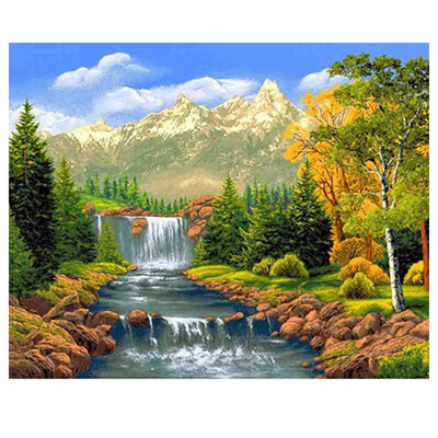 

UpperX 5D Diamond Embroidery Landscape Waterfall DIY Diamond Painting Diamond Cross Stitch Mosaic Crafts Gifts 30x40cm