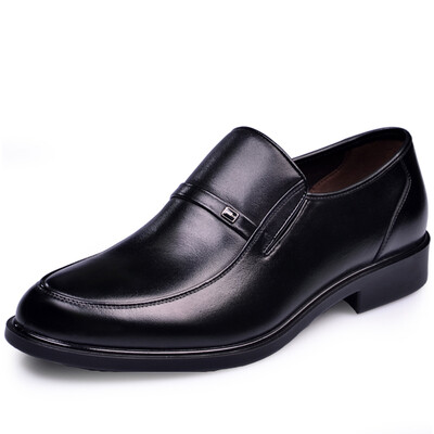

Golden Monkey JINHOU Business casual men&39s shoes comfortable leather round round sets of feet upgrade men&39s singles shoes Q29010B black 43 yards